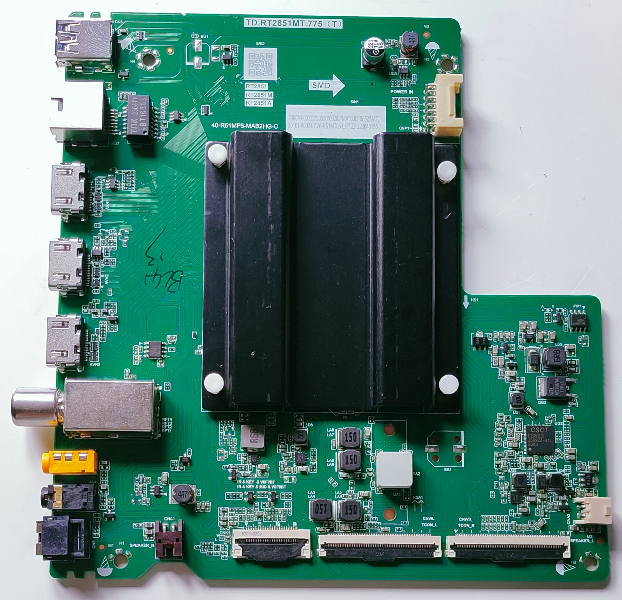 TCL/Iffalcon IFF43Q73 Google LED TV New Motherboard, Main Board, Main PCB ( TD.RT2851MT.775 (T)) image 1