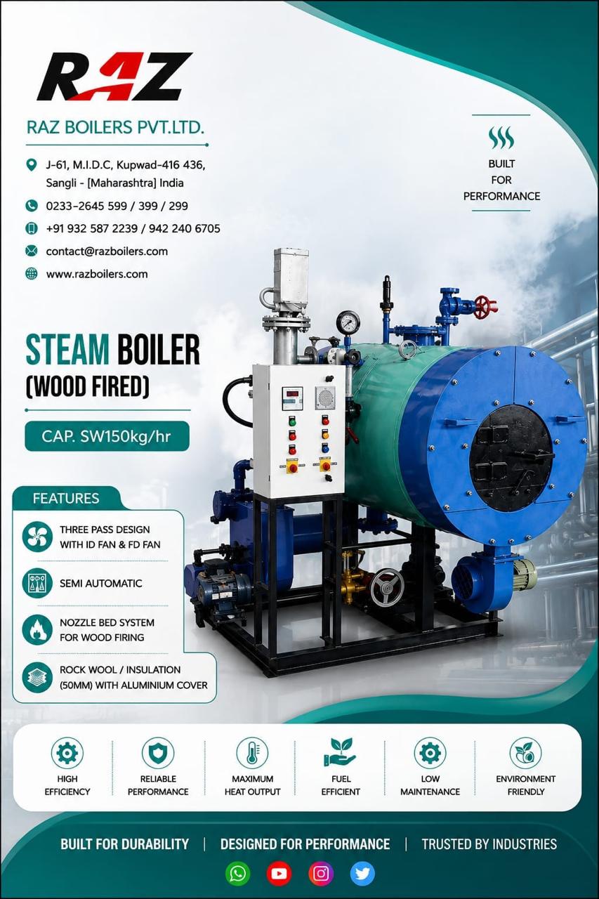 STEAM BOILER (WOOD FIRED) CAP. SW150KG/HR image 1