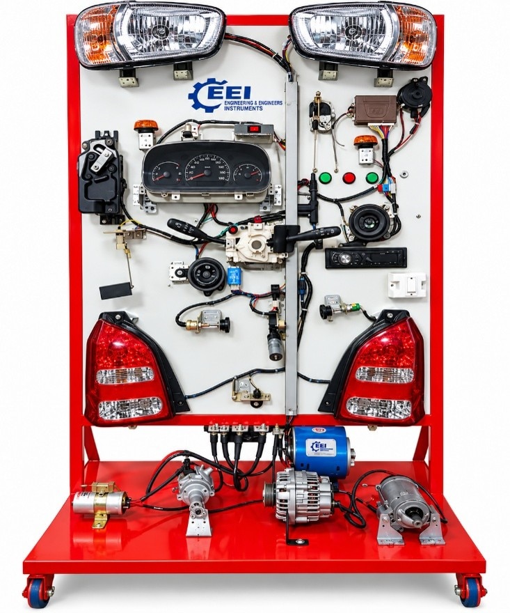 MOCK LAYOUT OF A MOTOR CAR -ELECTRICAL SYSTEM - WORKING MODEL image 1