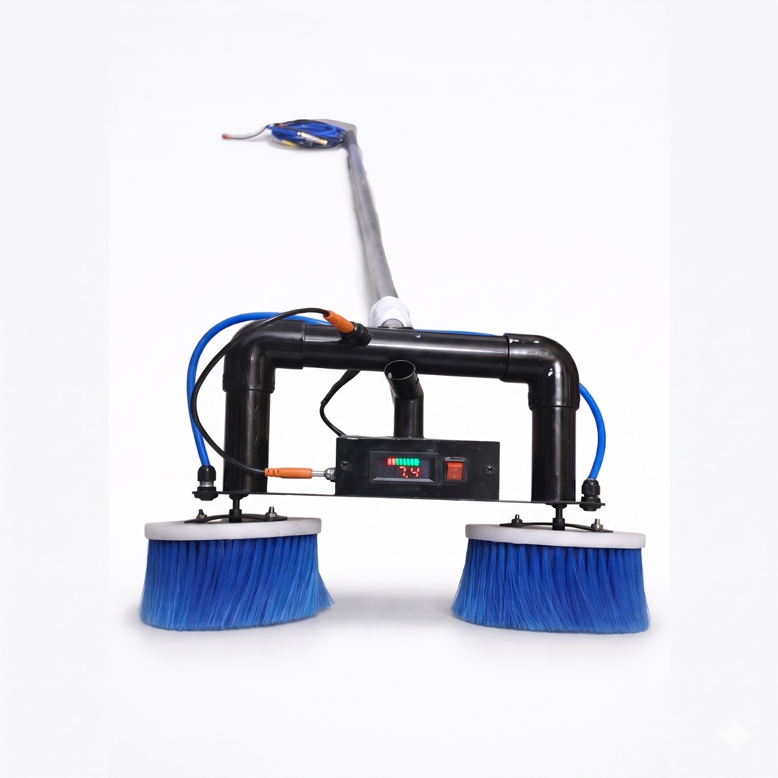 Double Disc Battery Motorized Round Disc Cleaning Brush image 1