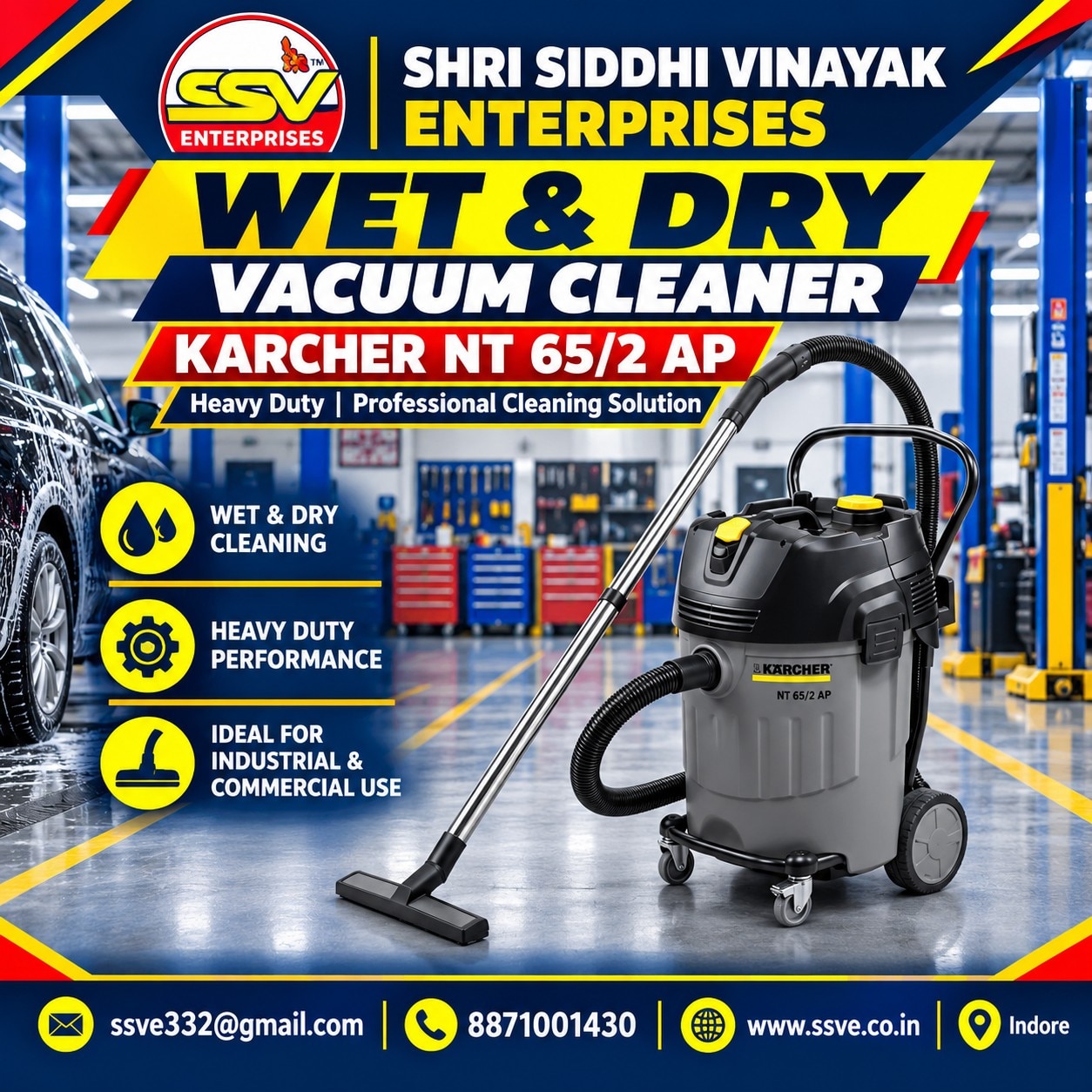 Karcher NT 65/2 AP Wet & Dry Heavy Duty Vacuum Cleaner image 1