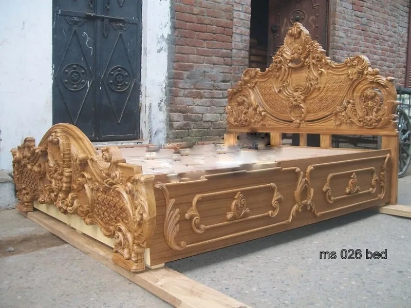 Teak Wood Carving Bed image 1