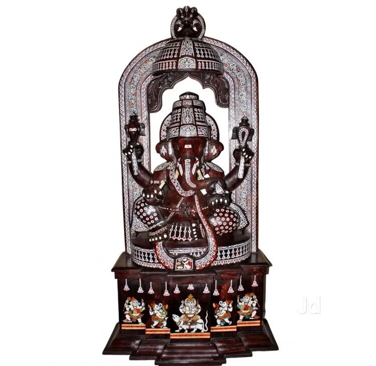 Rosewood Lord Ganesha in Inlay work 4 feet in Height image 1