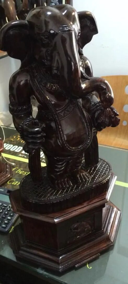 Rosewood Standing Lord Ganapathi 24" in Size image 1