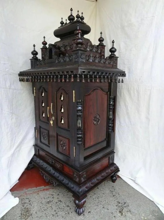 Rosewood Pooja Mandir size : Width 28", Depth 20" Height 46" image 1