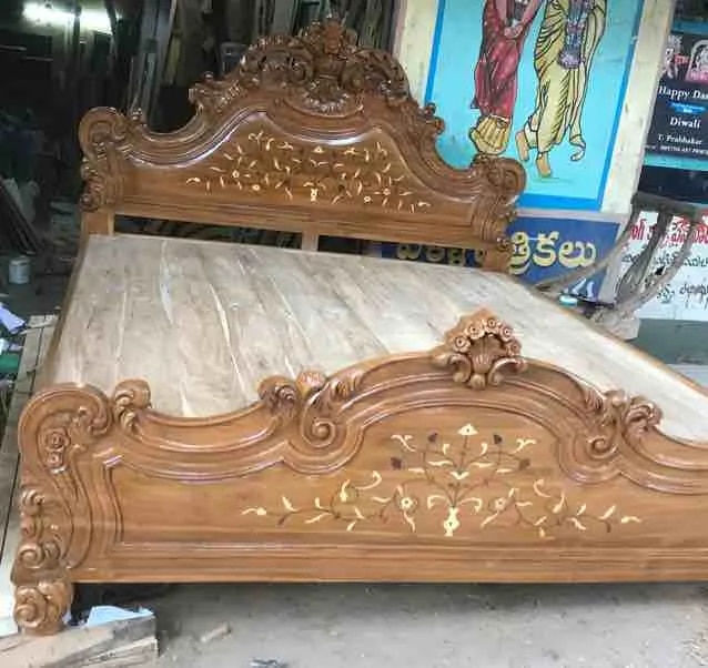 Wooden carving bed image 1