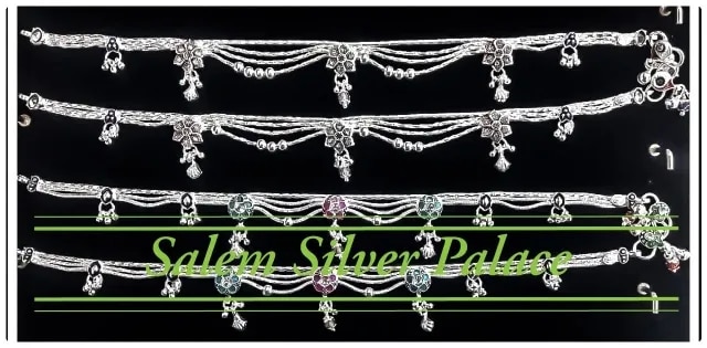 Fancy Silver Anklets image 1