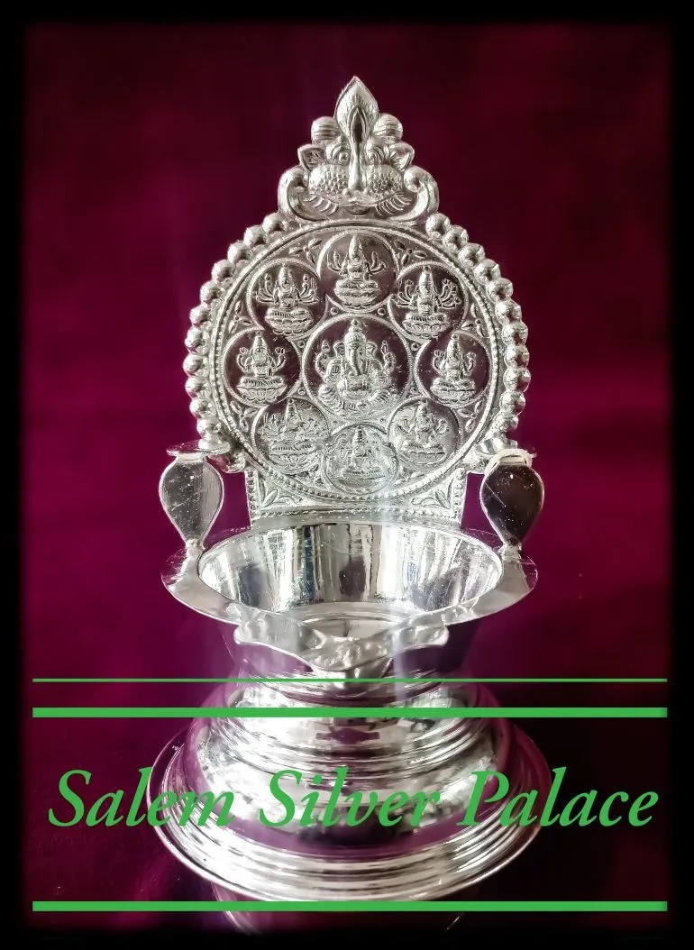 Silver AshtaLakshmi lamp image 1