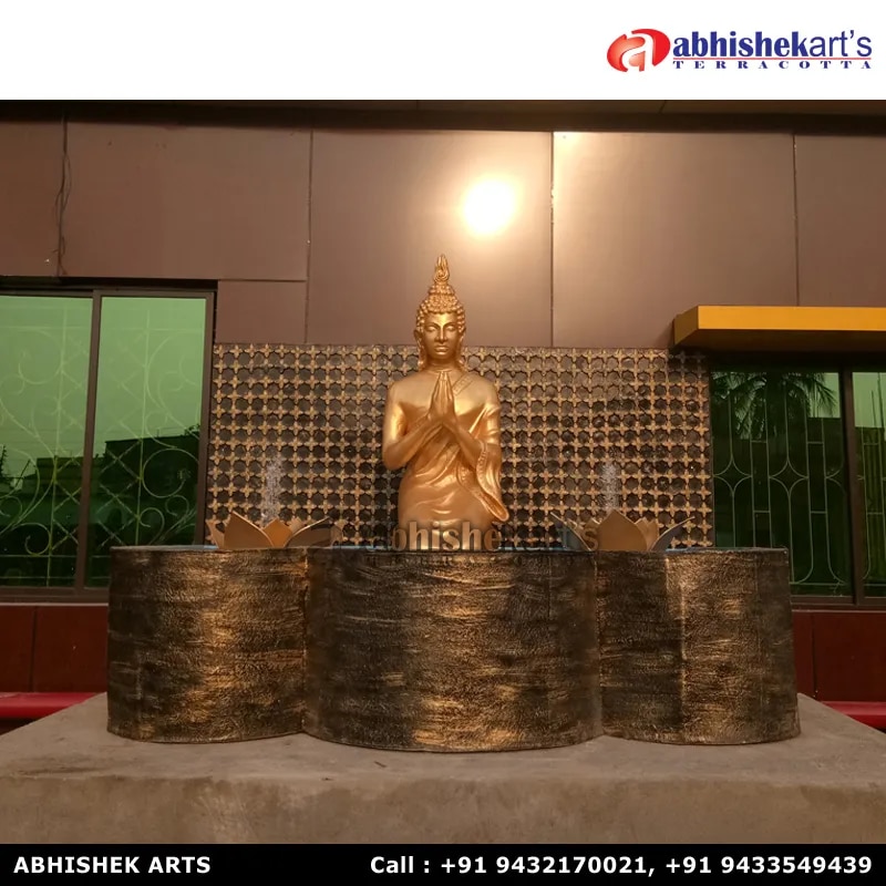 Buddha water fountain with lotus image 1