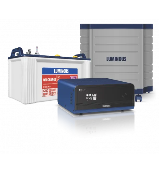 LUMINOUS ZELIO 1100+ BATTERY 120AH RC15000+TROLLEY image 1