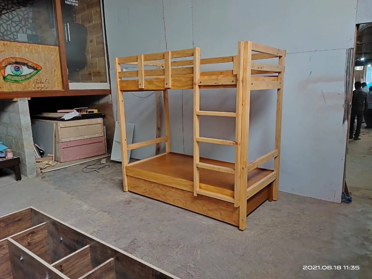 Natural polished Bunk Bed image 1