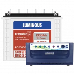 Luminous 1400VA Eco Volt 1550 Inverter And RC 25000 200Ah Tubular Battery image 1