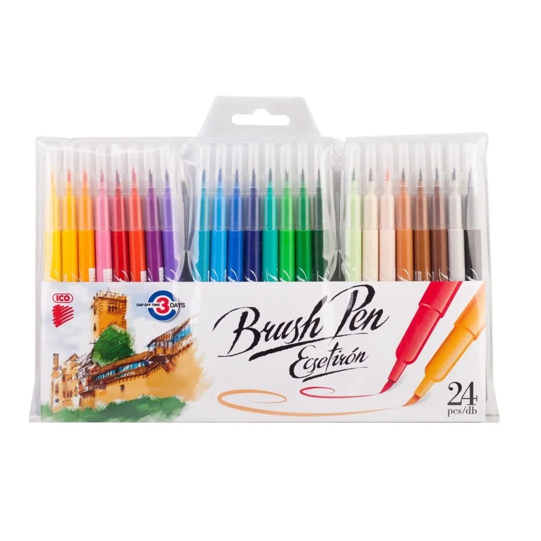 ICO Brushpen - Wallet of 24 Assorted Colours image 1