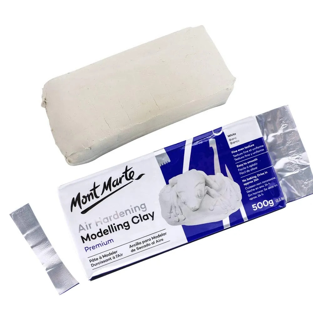 Mont Marte Air Hardening Modelling Clay - White / TERRA COTTA 500gms image 1