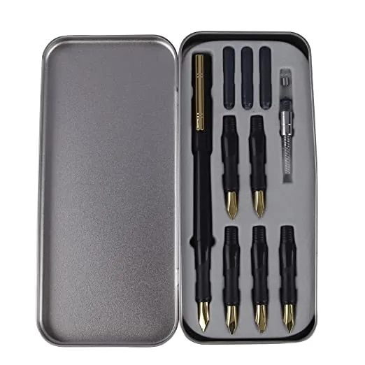 Artist Calligraphy pen set in Attractive Tin Case image 1