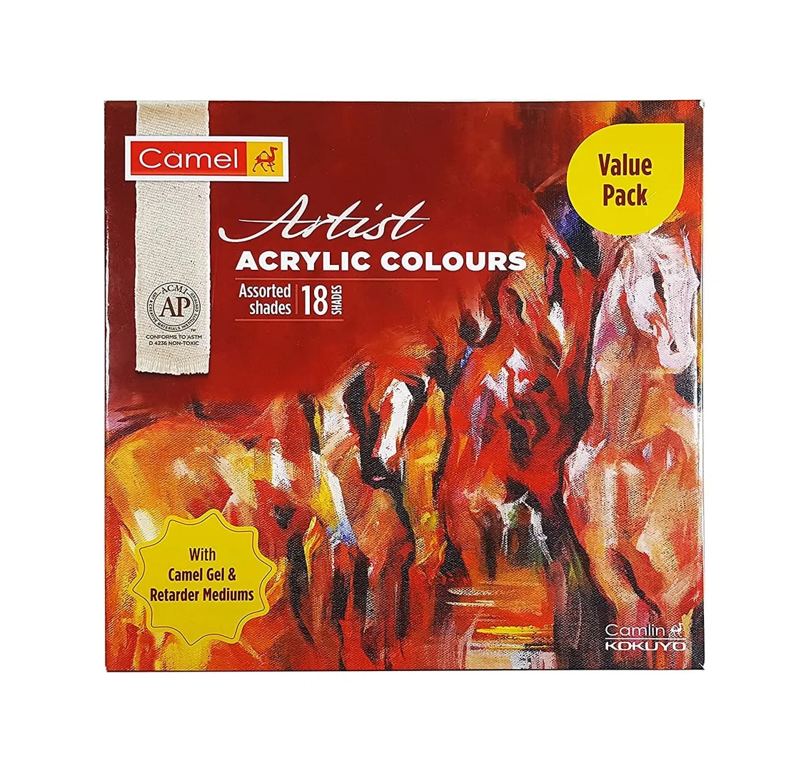 Camel Artist Acrylic colors - 18 Shades, 20ml, Multicolor image 1