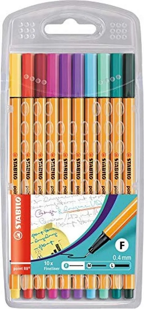 STABILO point 88 - Fineliner - Wallet of 10 (Assorted Colours) image 1