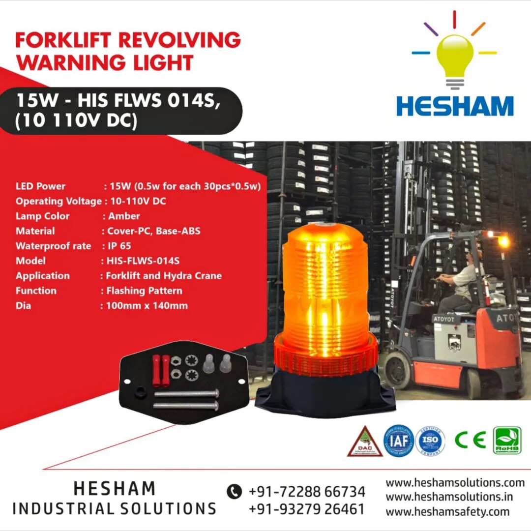 Forklift Revolving Warning Light (15W -HIS-FLWS 014S) 10 110V DC image 1