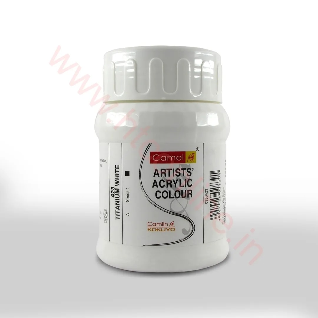Camlin Artist Acrylic Colour 500ml SR1 Titanium White(423) image 1