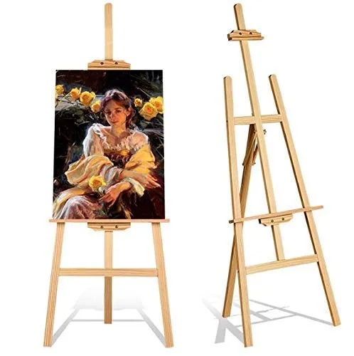 Artist Wooden Easel Stand 1 to 5 FEET with Angle and Height Adjustment for Canvas Painting Display image 1
