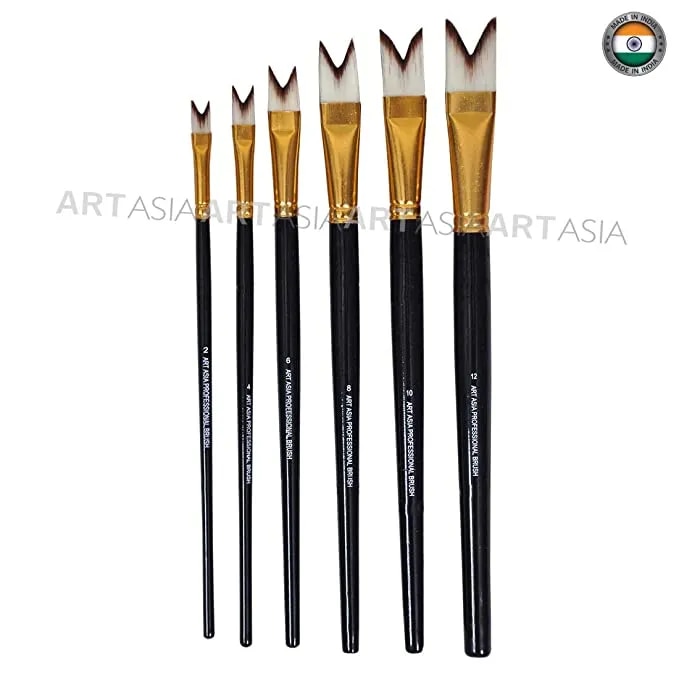 Art Asia Notch Effect Synthetic Hair Brushes Set for Acrylic, Watercolor & Gouache Painting image 1