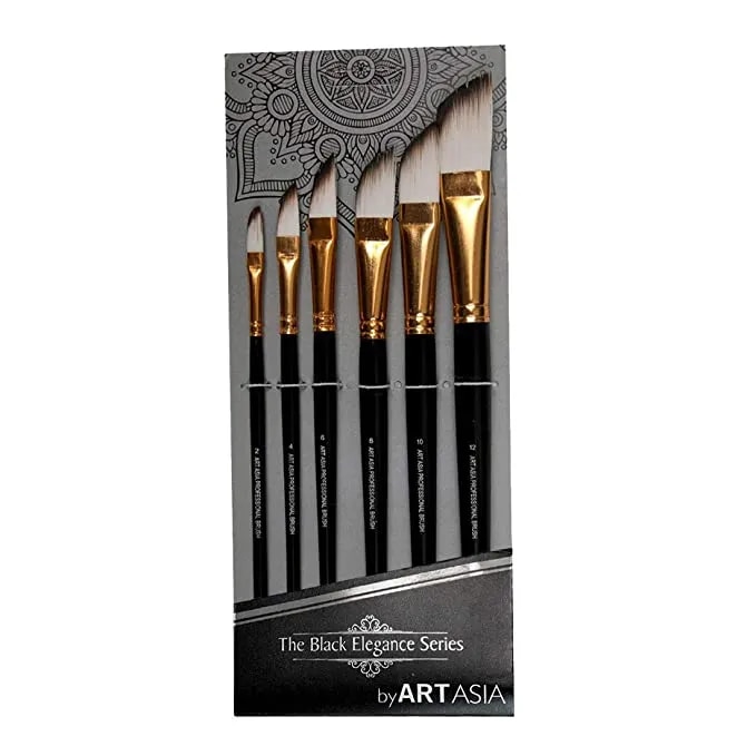 Art Asia Artist Quality Dagger Synthetic White Hair Paint Brush Set, for Watercolor, Acrylic & Gauche Painting image 1