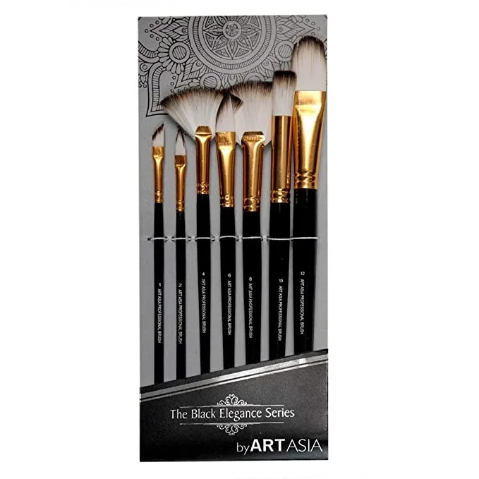 Exotic Mix Paint Brush Set of 7 Pc for Acrylic, Watercolor, Gouache Painting image 1