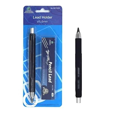 Art Mechanical Pencil With Clutch Mechanism For 2B, 4B, 6B, 8B Leads + 6 Lead Refills (4B/5.6mm) image 1