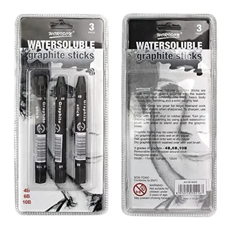 WORISON Water Soluble Chunky Graphite Stick Pack of 3 image 1