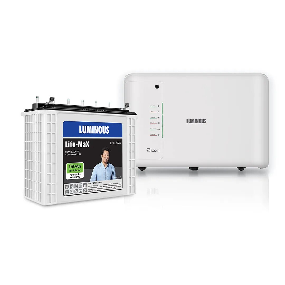 Luminous Icon 1100 Inverter And 150 Ah - LM18075 Battery image 1