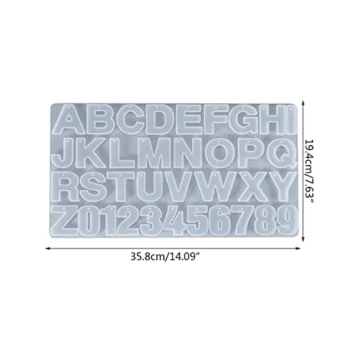 Silicone Alphabet Resin Mold Letter & Number Casting with Built in Hole Enabler . image 1
