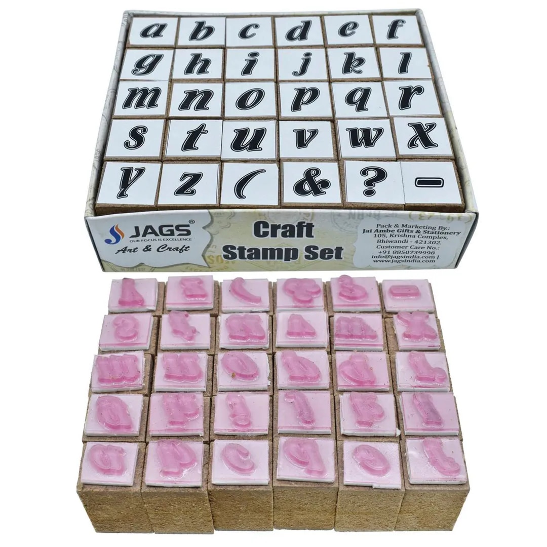 Wooden Craft Stamp (Pack of 30) - Lowe case Alphabets image 1
