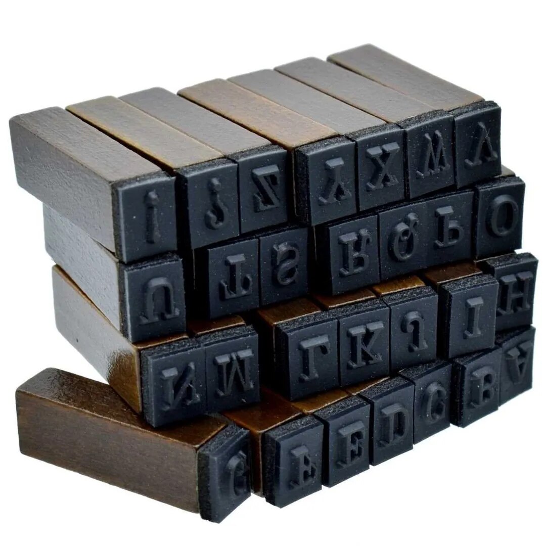 Wooden Stamp Upper Case Alphabet Design (Stamp Size: 1x13 cm) image 1
