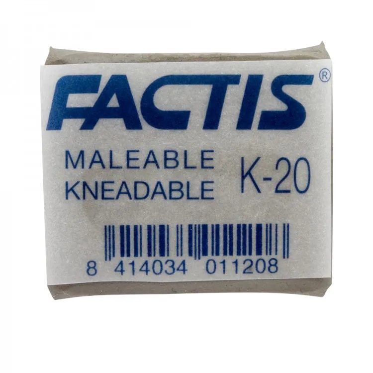 FACTIS : KNEADABLE ERASER : PUTTY RUBBER : 37X29X10MM : GREY image 1
