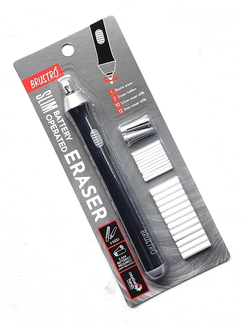 Brustro Slim Battery Operated Automatic Eraser, with 22 Refills and 2 Eraser Holders. (Batteries not Included) image 1
