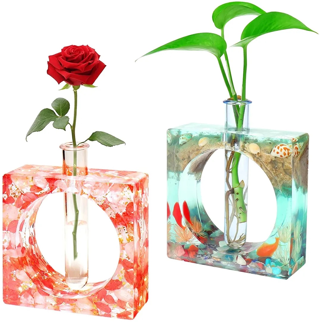 Resin Mold for Plant Propagation Station Epoxy Vase Silicone Mold Resin Casting Mold with 1 Test Tube for Hydroponic/Flowers Home Office Desktop... image 1