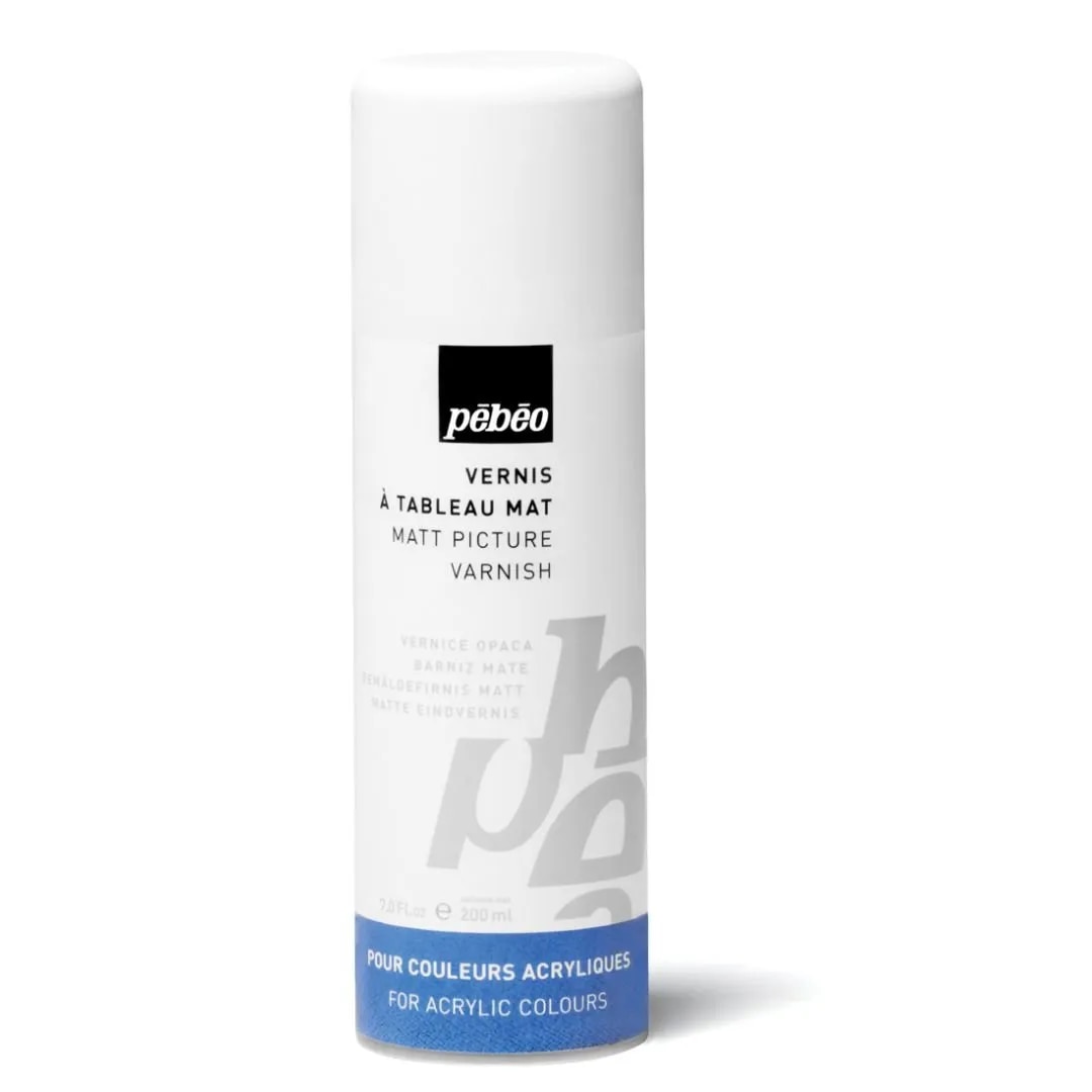 Pebeo Extra Fine Artist Acrylics Auxiliaries - Matt Varnish for Acrylic Colours - 200 ml spray image 1