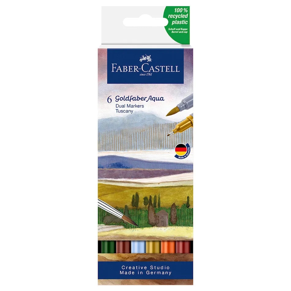 Faber-Castell Goldfaber Aqua Dual Marker Wallet of 6 Tuscany image 1