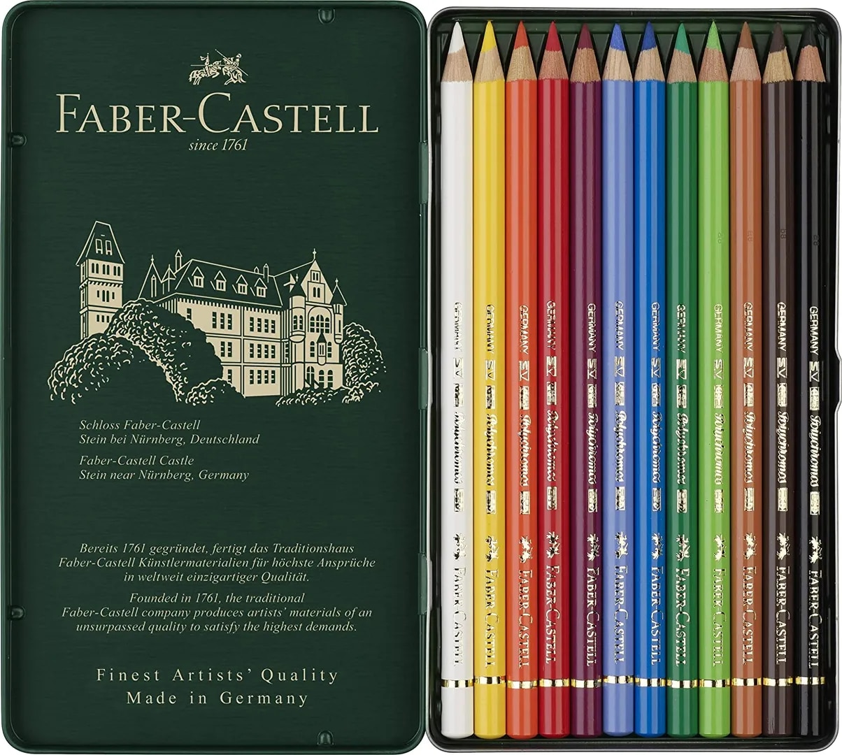 Faber Castell Polychromos Color Pencil Set - Pack of 12 image 1