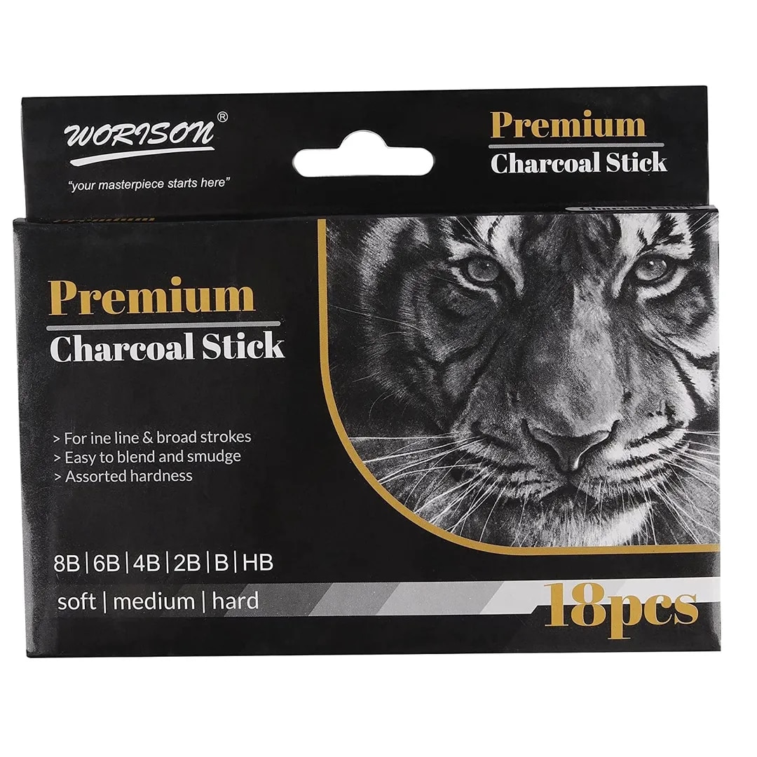 Drawing Shading Charcoal Sticks SET OF 18pc image 1