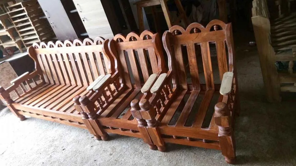 teak wood sofa set 3+1+1 image 1