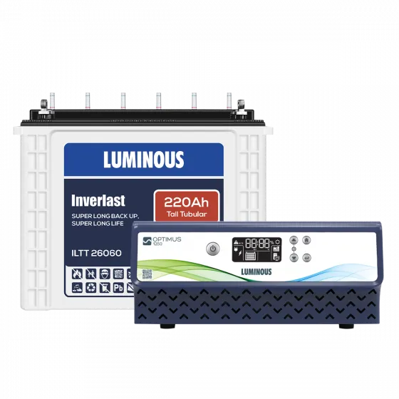 Optimus 1250 Inverter + ILTT 26060 150Ah Tubular Battery image 1