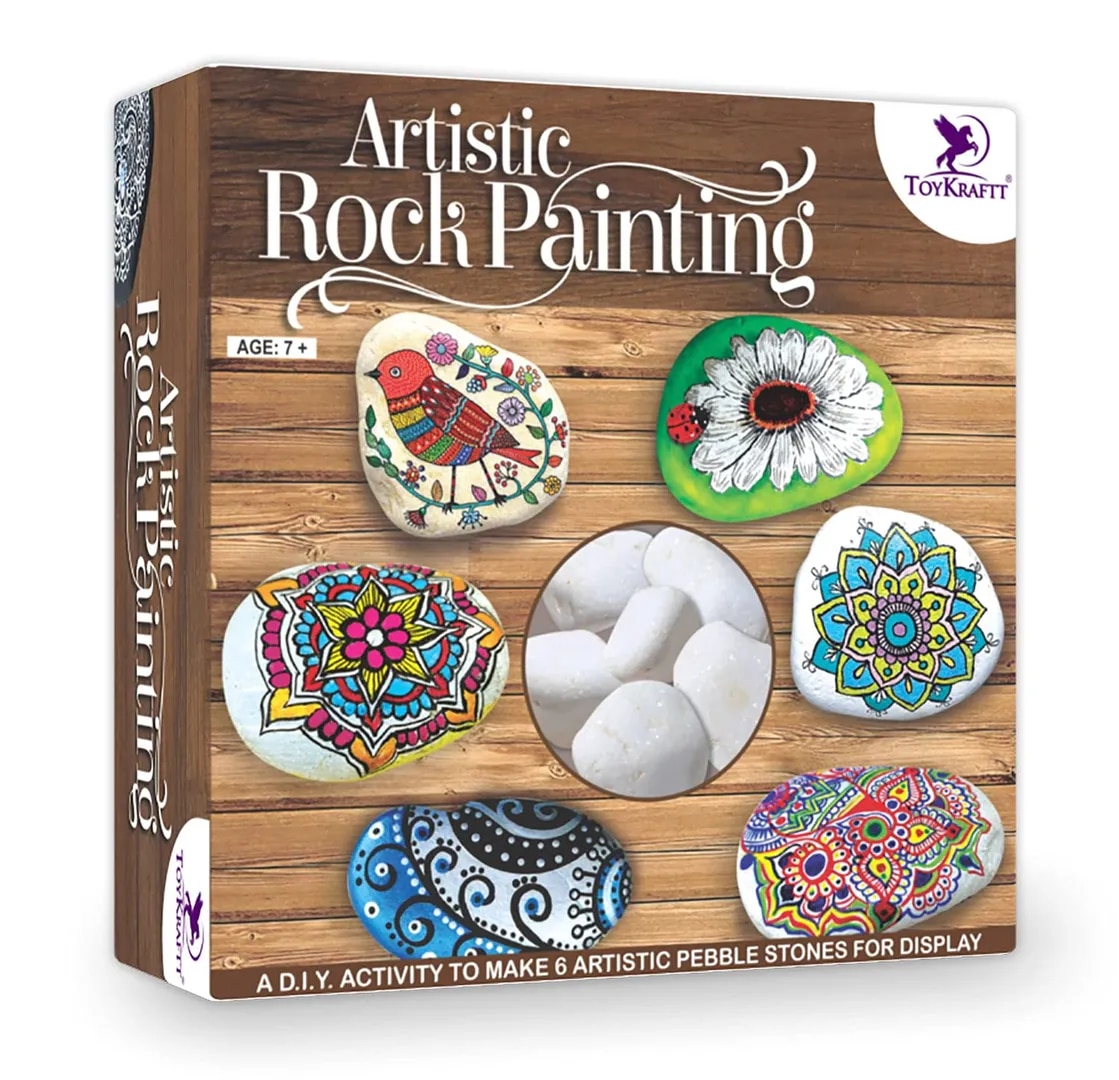 ToyKraft Rock Stone Painting Kit, Art and Craft Kit, Kids Toy, Stones Painting Materials, Pebbles for Painting Kit for Kids, Gifts for Kids image 1
