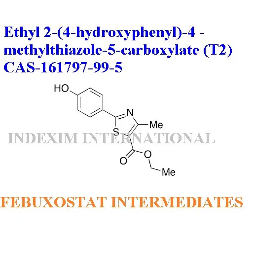 Febuxostat Api Intermediate T2, CAS-161797-99-5, Ethyl 2-(4-hydroxyphenyl)-4 -methylthiazole-5-carboxylate, image 1