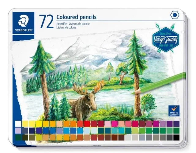 STAEDTLER 146C Coloured pencil Metal case containing 72 coloured pencils in assorted colours image 1