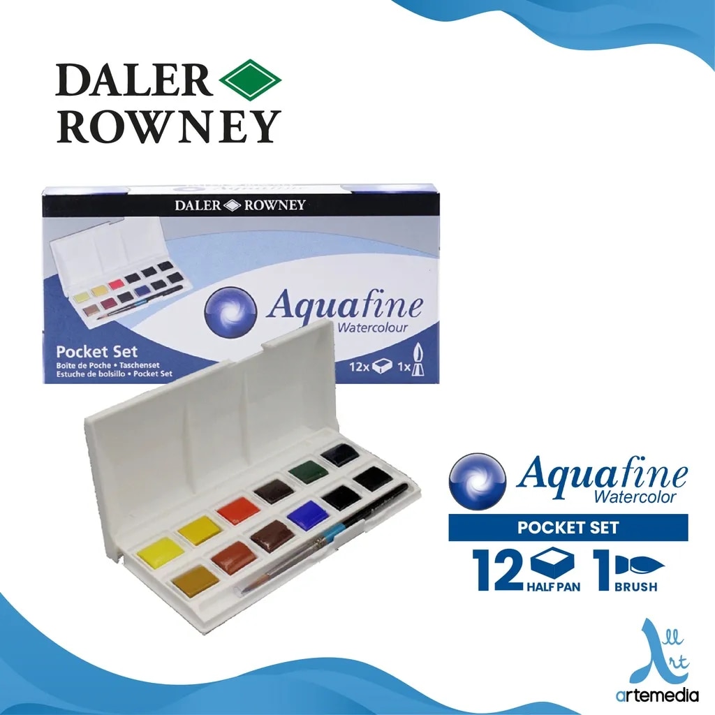 Daler Rowney Aquafine 12-pc Watercolor Travel Set image 1