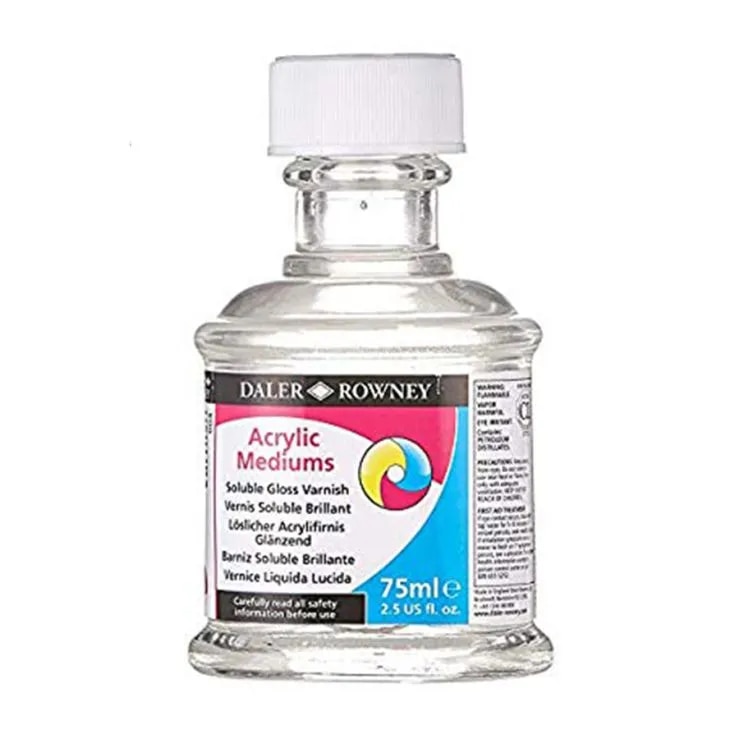 DALER ROWNEY ACRYLIC MEDIUM SOLUBLE GLOSS VARNISH 75 ML image 1