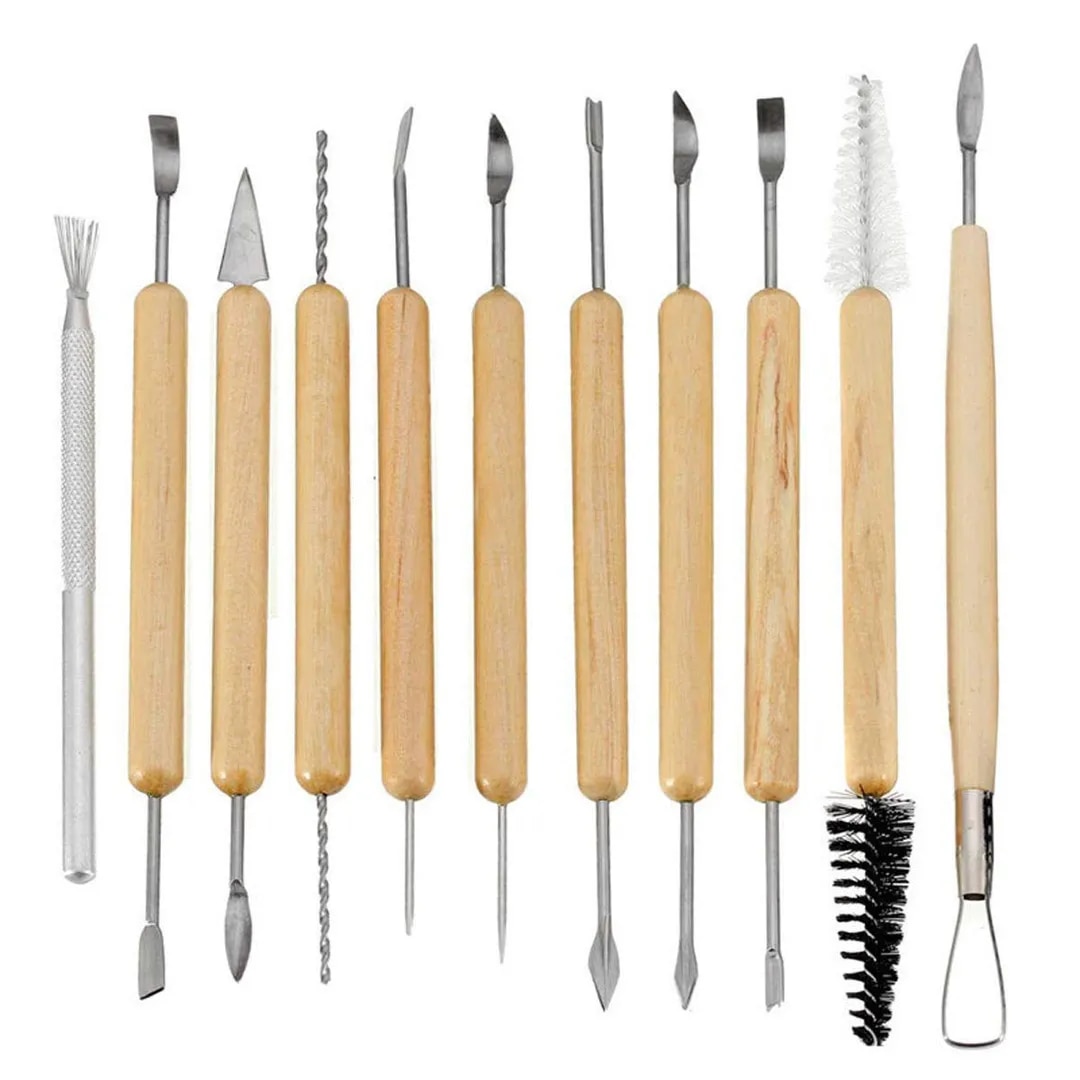 Wooden Clay Tools Set Wax Plaster Soap Pottery Modelling Carving Standard image 1