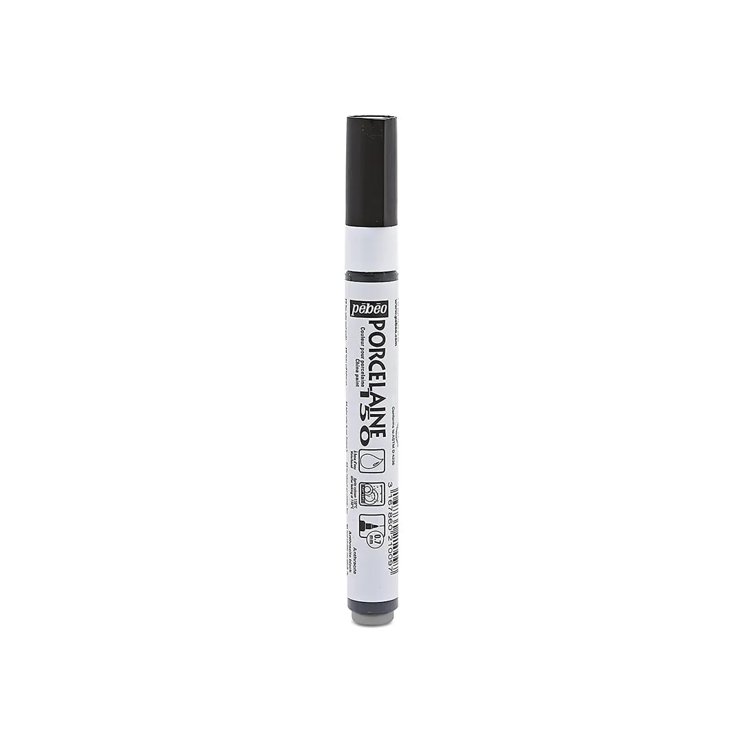 Pebeo Porcelaine 150 China Paint Fine Tip Marker, Anthracite Black image 1