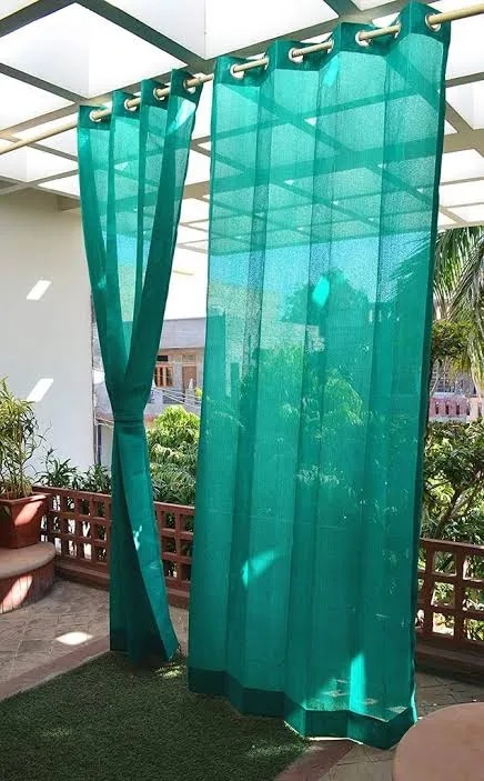 Green Net Curtains image 1